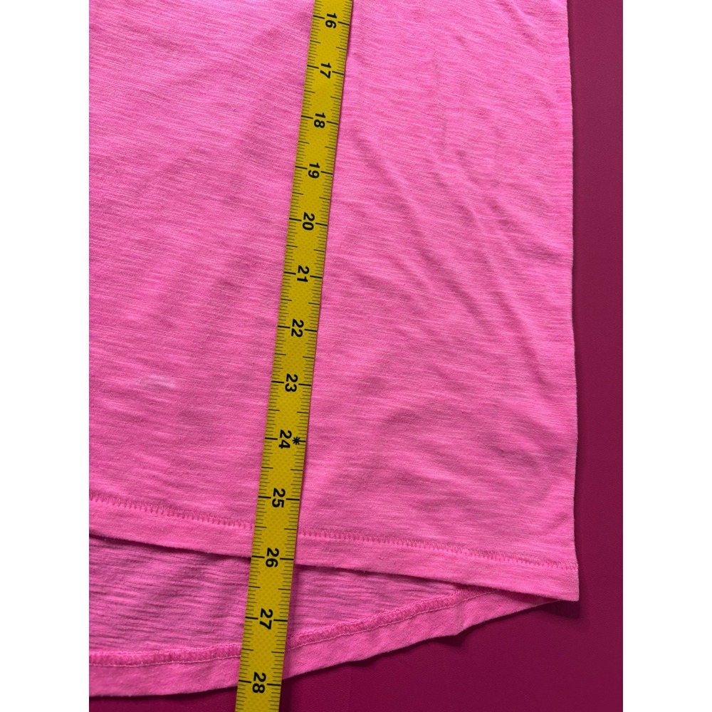 LILLY PULITZER Womens Pink V-Neck Slub Knit Short Sleeve T-Shirt M Lightweight - Picture 8 of 10